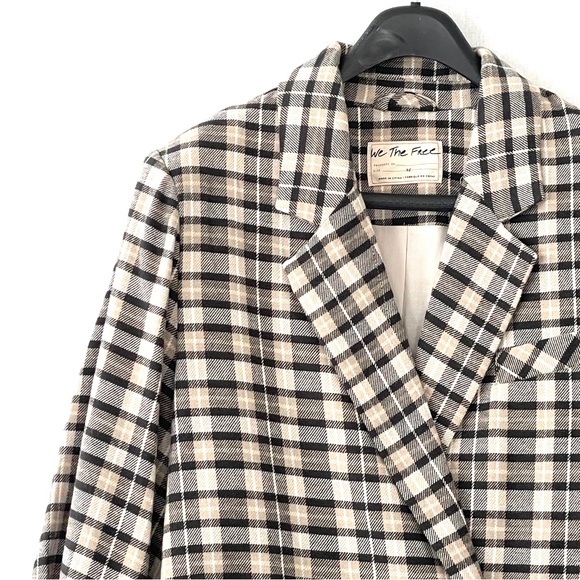 We The Free Plaid Oversized Blazer Jacket - Picture 3 of 12